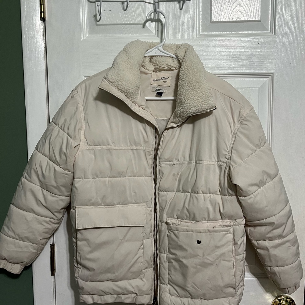 Universal Thread Cream Jacket with Sherpa Collar